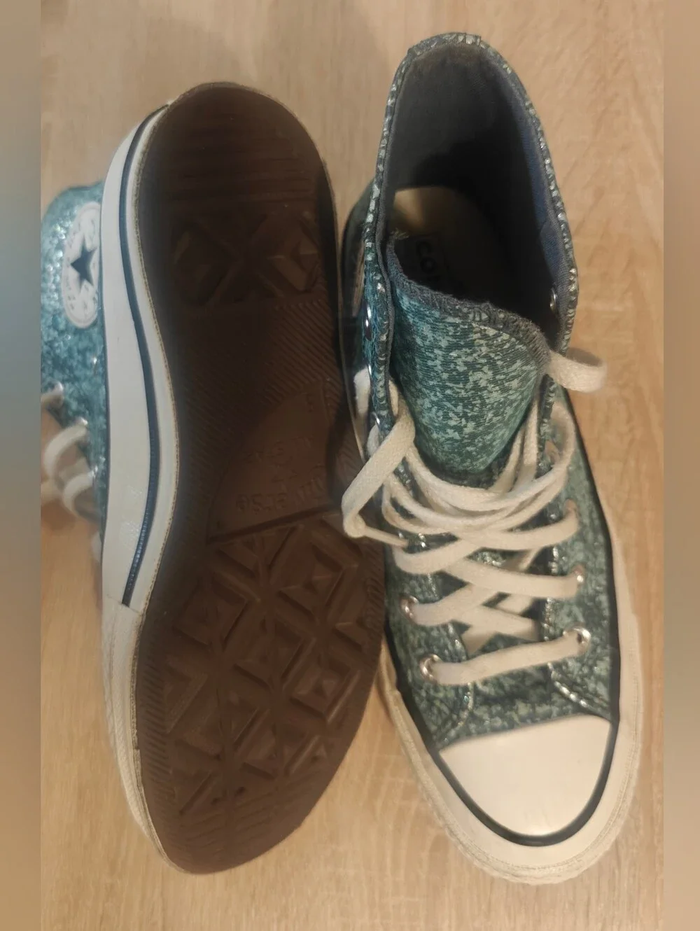 Womens Converse Chuck 70 HI Glitter A10097C - Newtrail Teal/Egret/Black